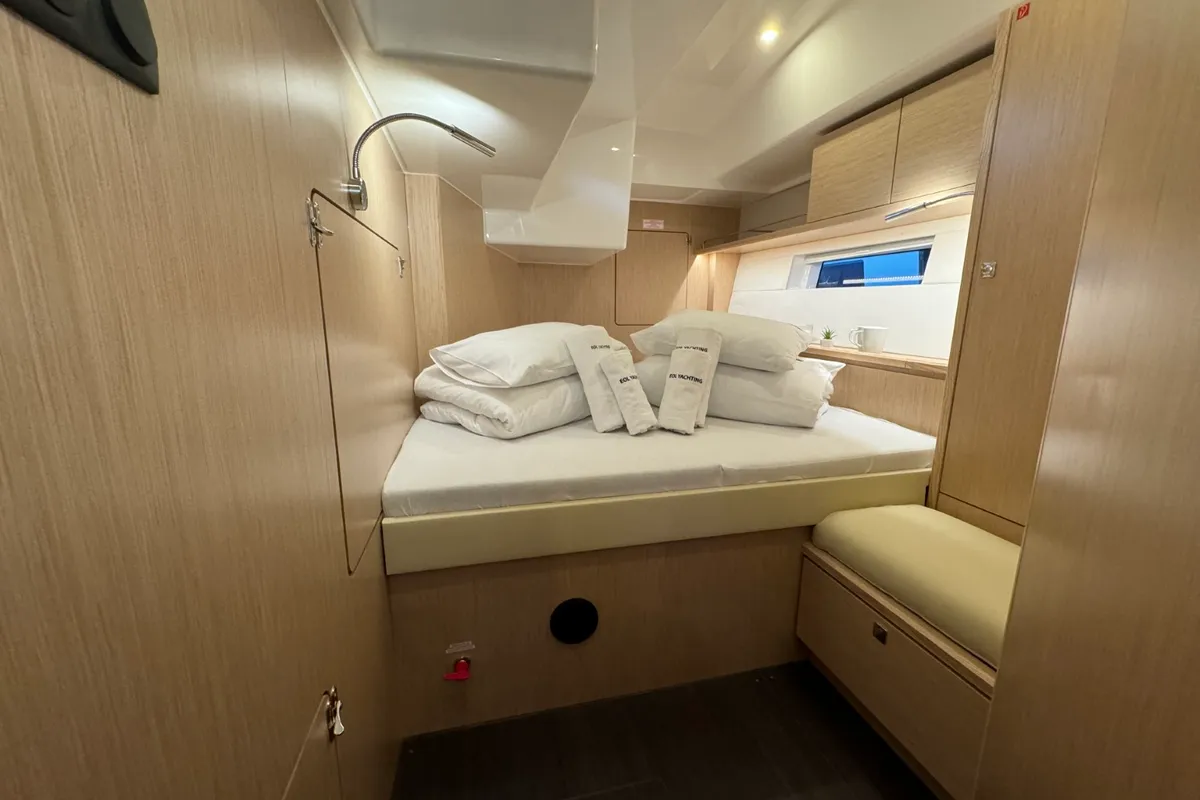 Cabin on Mina, a Bavaria C57 Style sailboat at Pula, Croatia