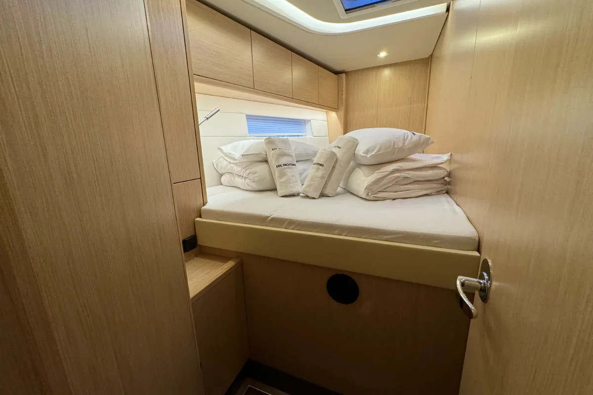 Cabin on Mina, a Bavaria C57 Style sailboat at Pula, Croatia