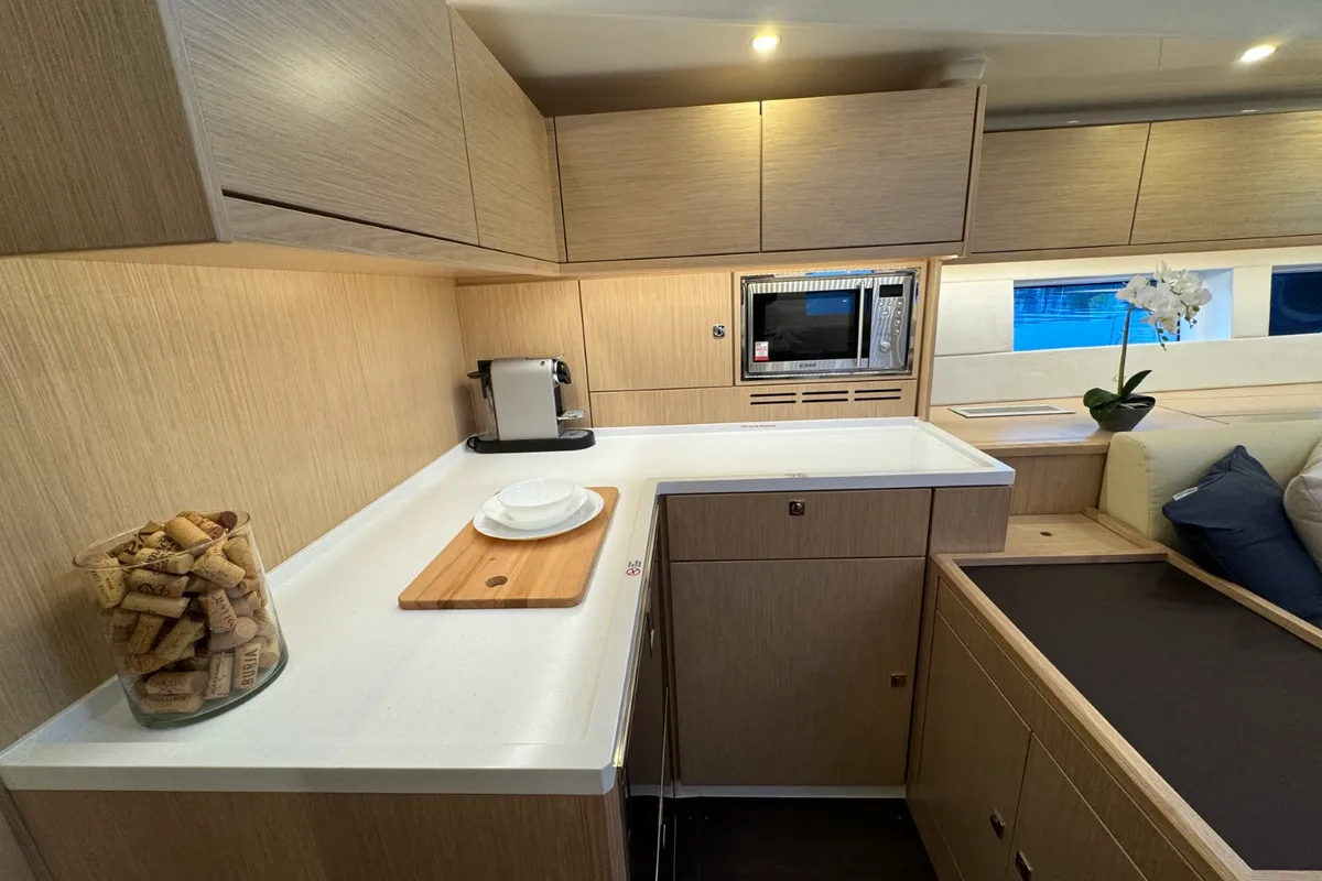 Galley of Mina, a Bavaria C57 Style sailboat at Pula, Croatia