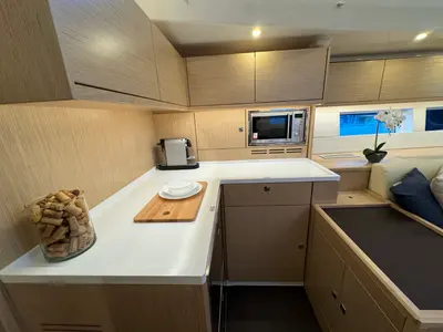 Galley of Mina, a Bavaria C57 Style sailboat at Pula, Croatia