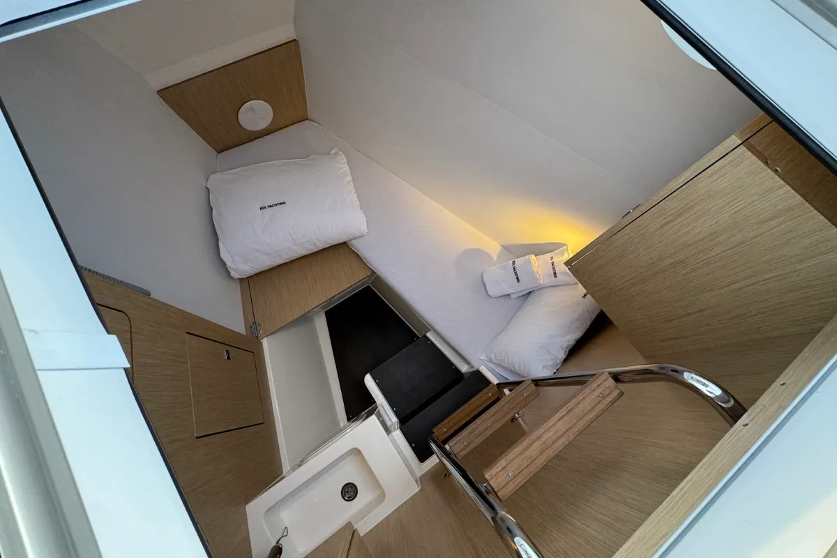 Cabin on Mina, a Bavaria C57 Style sailboat at Pula, Croatia