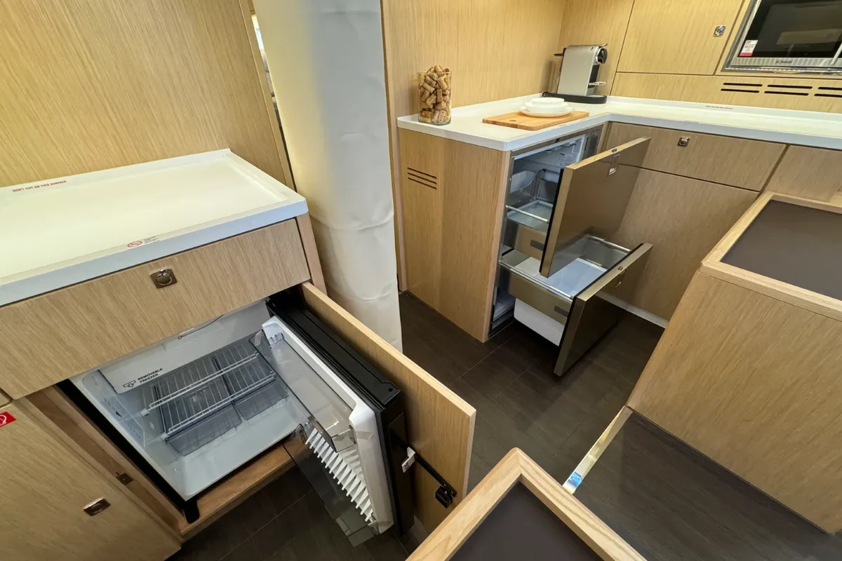 Galley of Mina, a Bavaria C57 Style sailboat at Pula, Croatia