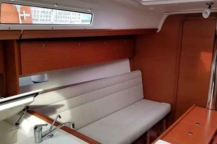Salon of Friday, a Dufour 350 GL sailboat at Fethiye, Turkey