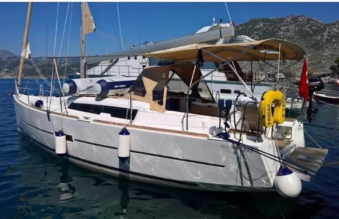 Exterior view of Friday, a Dufour 350 GL sailboat at Fethiye, Turkey