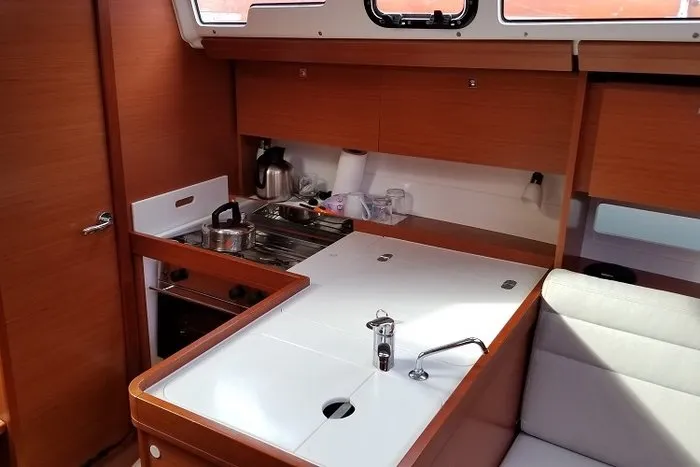 Galley of Friday, a Dufour 350 GL sailboat at Fethiye, Turkey