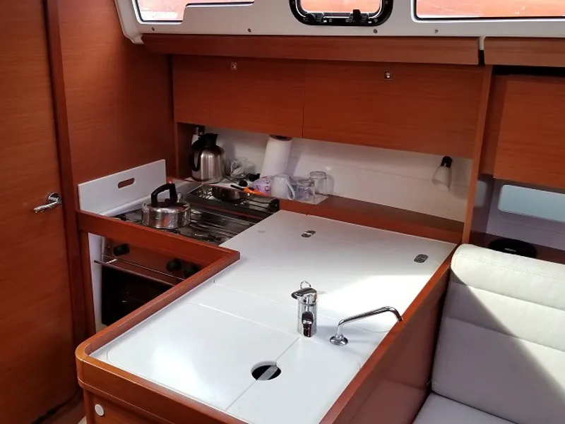 Galley of Friday, a Dufour 350 GL sailboat at Fethiye, Turkey
