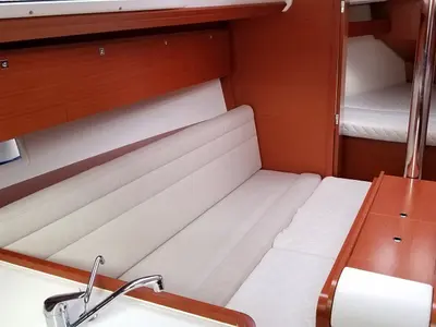 Salon of Friday, a Dufour 350 GL sailboat at Fethiye, Turkey