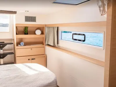 Cabin on MyWay, a Fountaine Pajot FP 51 catamaran at Cogolin, France