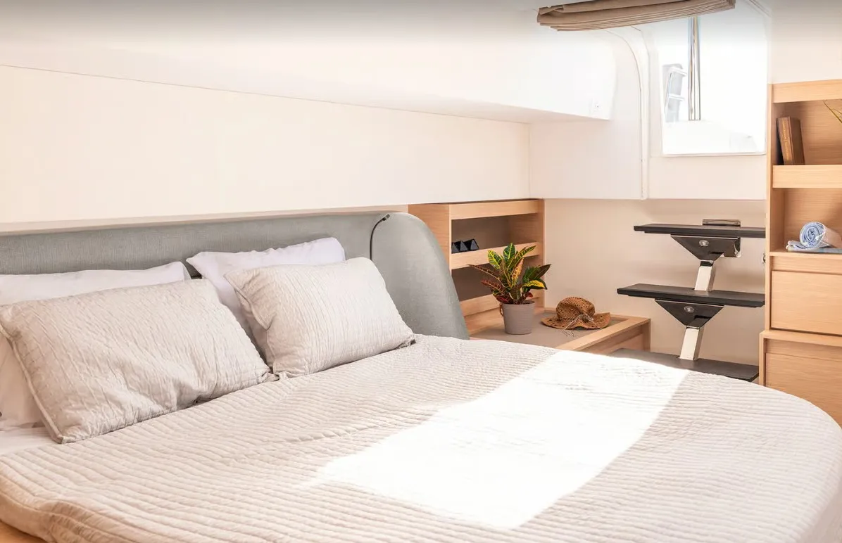Cabin on MyWay, a Fountaine Pajot FP 51 catamaran at Cogolin, France