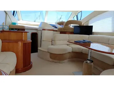 Salon of Azimut 46, a Azimut 46 motorboat at Nettuno, Italy