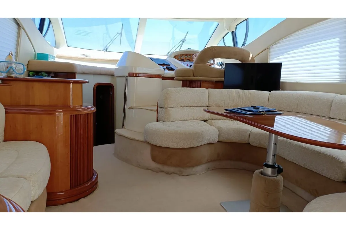 Salon of Azimut 46, a Azimut 46 motorboat at Nettuno, Italy