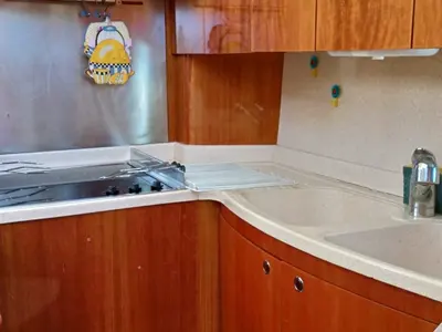 Galley of Azimut 46, a Azimut 46 motorboat at Nettuno, Italy