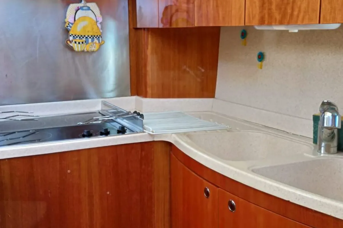 Galley of Azimut 46, a Azimut 46 motorboat at Nettuno, Italy