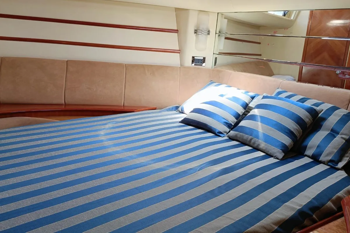 Cabin on Azimut 46, a Azimut 46 motorboat at Nettuno, Italy