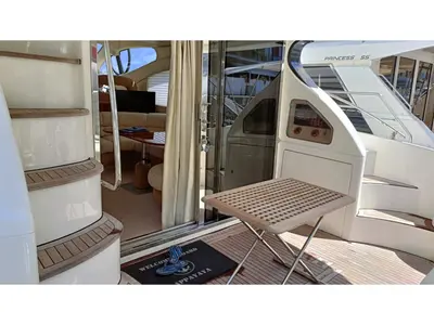 Deck of Azimut 46, a Azimut 46 motorboat at Nettuno, Italy