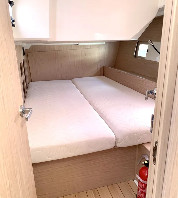Cabin on Maracuya, a Beneteau Oceanis 46.1 sailboat at Cala Egos, Spain