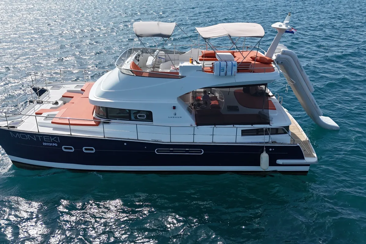 Galley of Monteki, a Lagoon Power 44 catamaran at Općina Funtana, Croatia