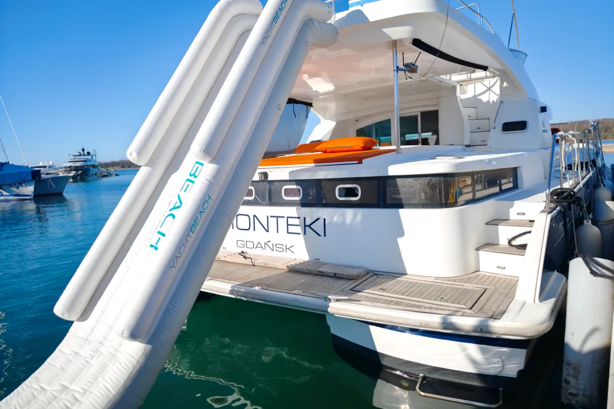 Deck of Monteki, a Lagoon Power 44 catamaran at Općina Funtana, Croatia