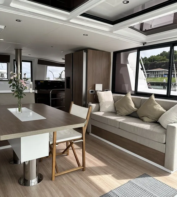 Salon of Belle Isle, a Bali 4.4 catamaran at Mai Khao, Thailand