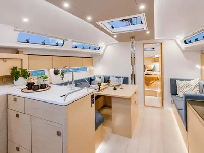 Salon of Al Dente, a Hanse 410 sailboat at Municipal Unit of Lefkada, Greece