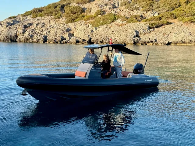 Exterior view of Kuro, a Northstar Orion 7 RIB at Bodrum, Turkey