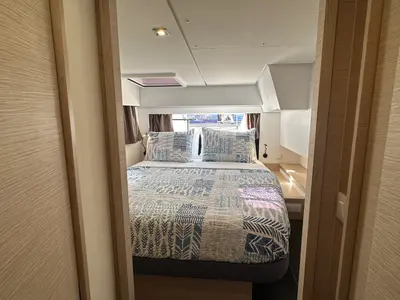Cabin on Aboat Time, a Fountaine Pajot Elba 45 catamaran at Road Town, British Virgin Islands