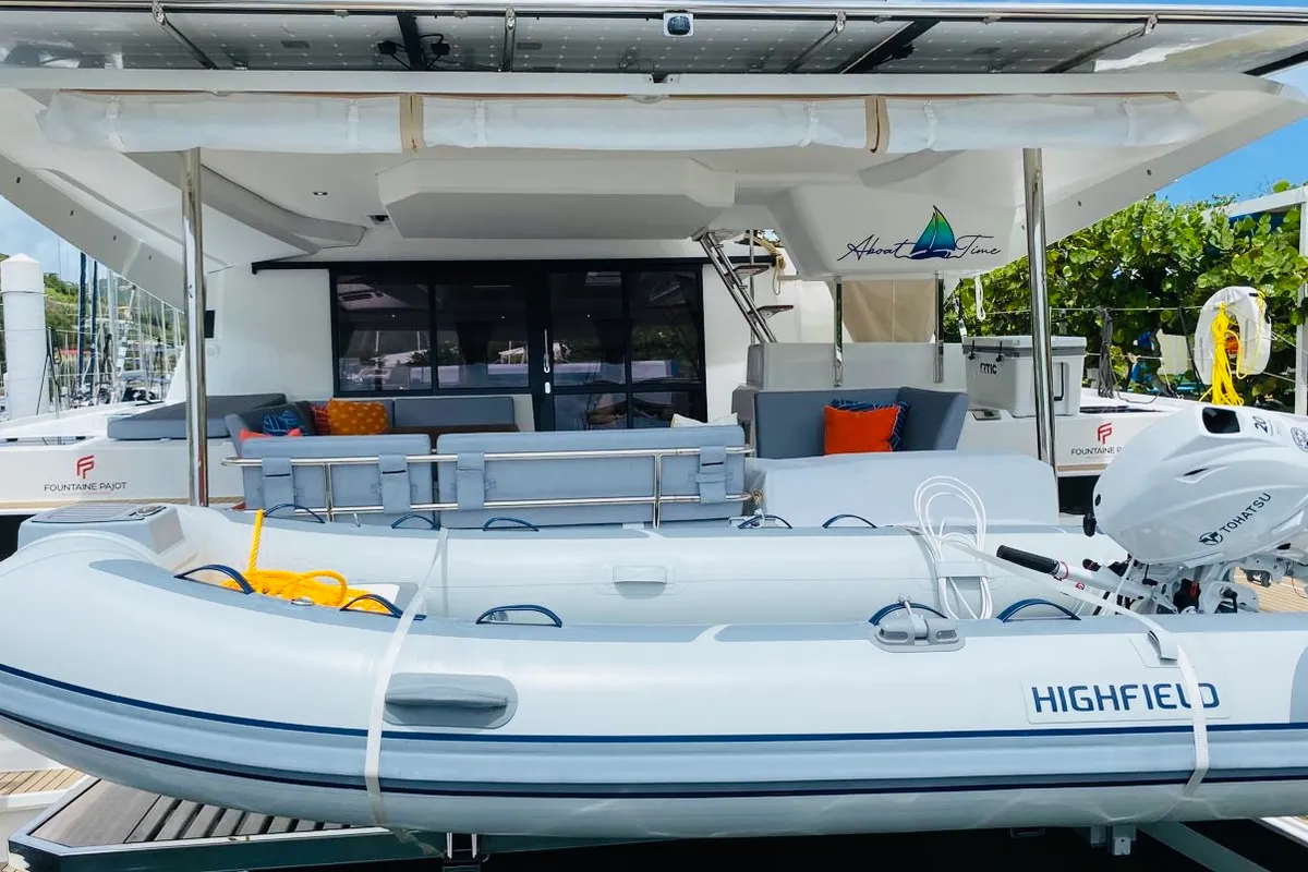 Aboat Time, a Fountaine Pajot Elba 45 catamaran at Road Town, British Virgin Islands