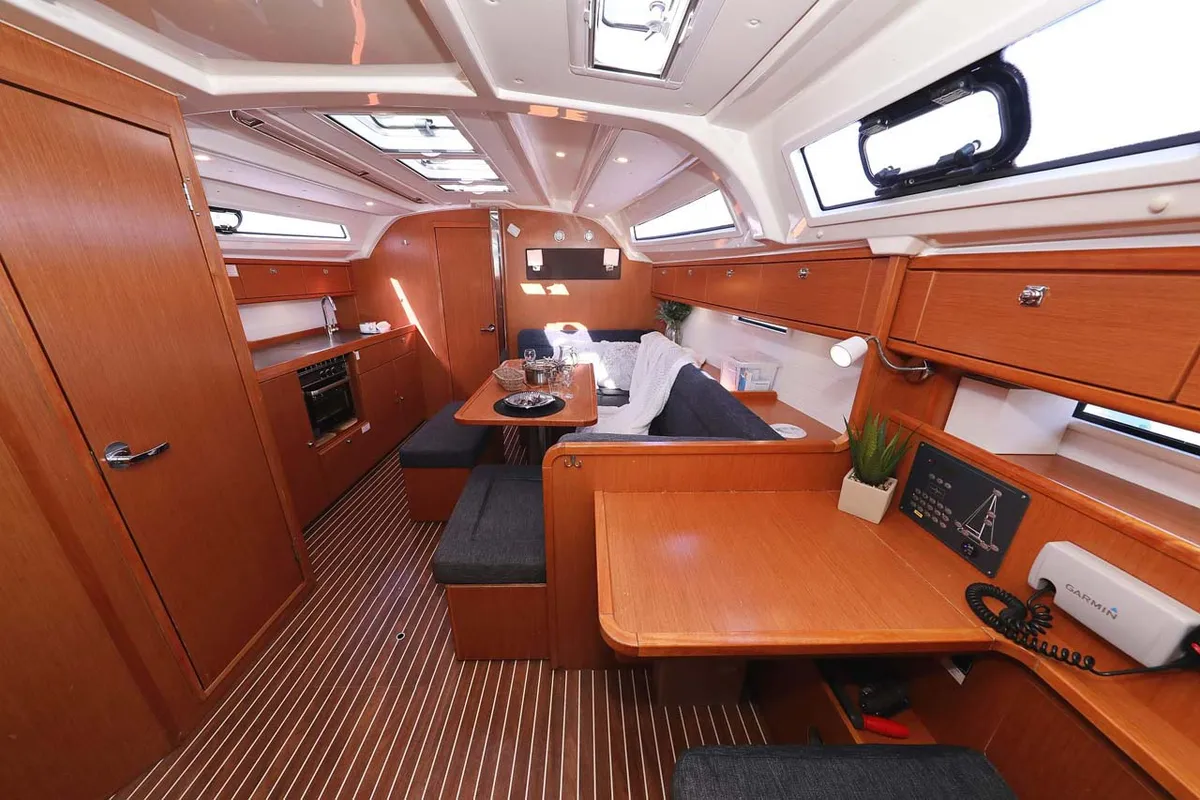 Salon of Kirka, a Bavaria Cruiser 41 sailboat at Grad Biograd na Moru, Croatia
