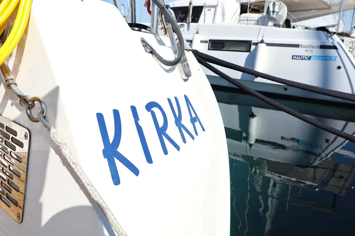 Exterior view of Kirka, a Bavaria Cruiser 41 sailboat at Grad Biograd na Moru, Croatia