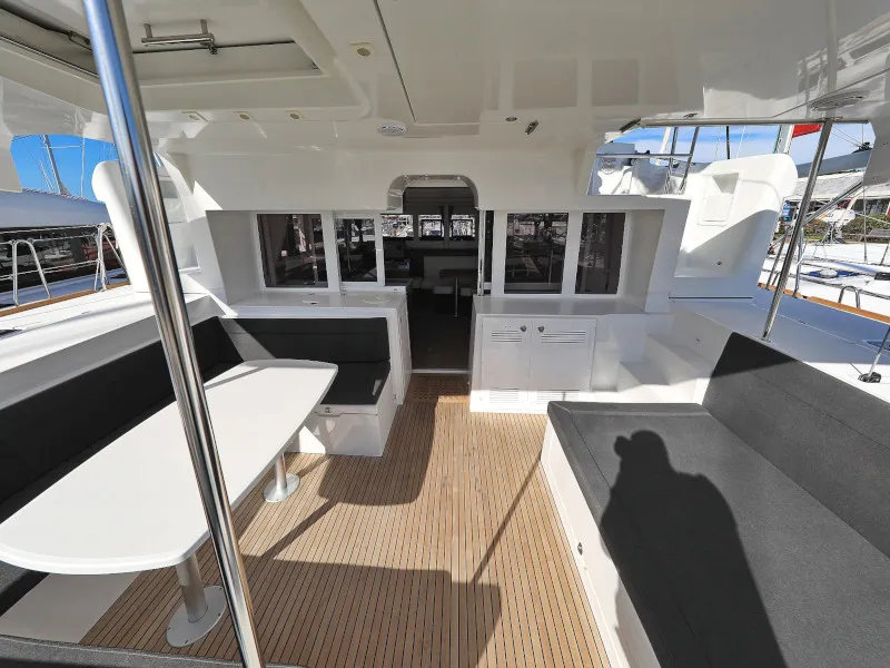 Deck of OLIVER, a Lagoon 450 catamaran at Sukošan, Croatia
