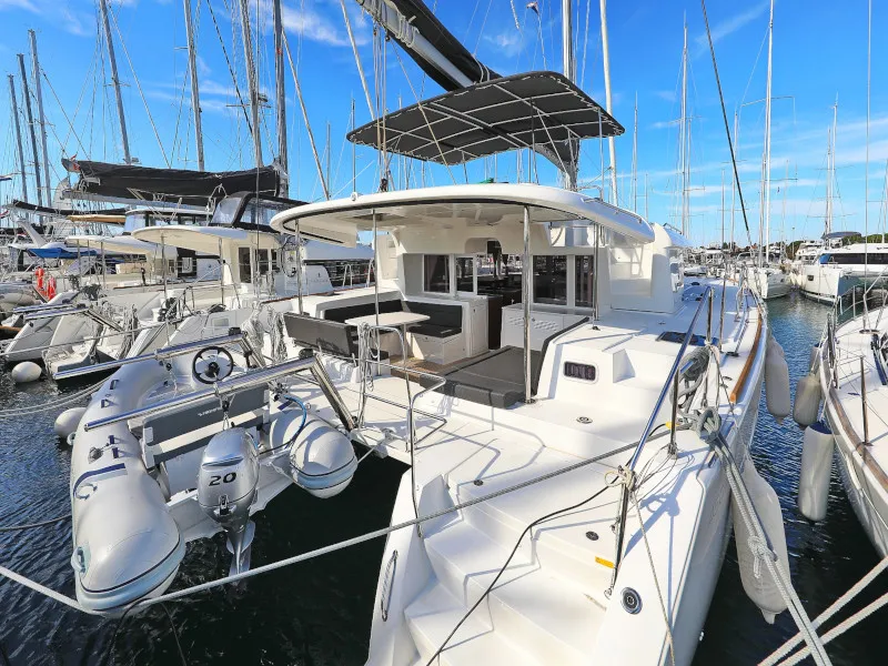 Exterior view of OLIVER, a Lagoon 450 catamaran at Sukošan, Croatia
