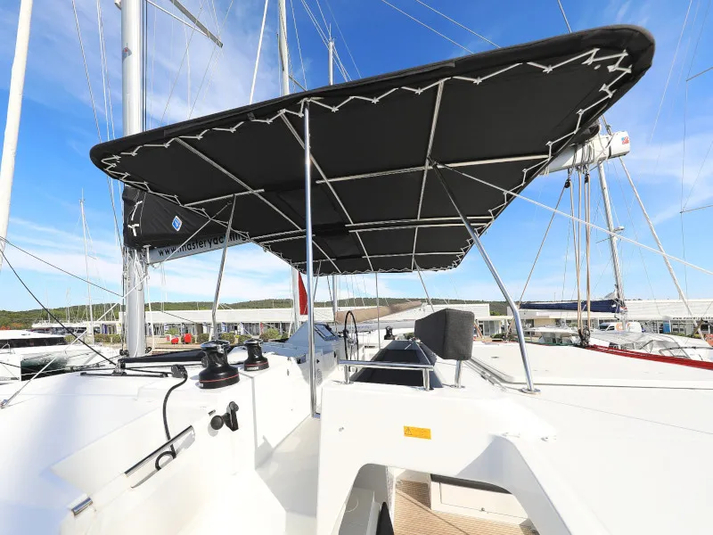 Cockpit of OLIVER, a Lagoon 450 catamaran at Sukošan, Croatia