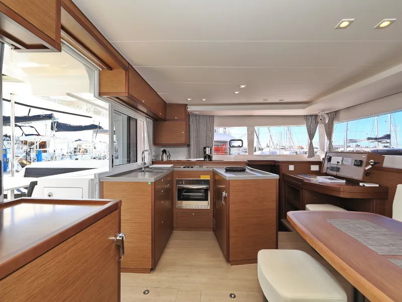 Galley of OLIVER, a Lagoon 450 catamaran at Sukošan, Croatia
