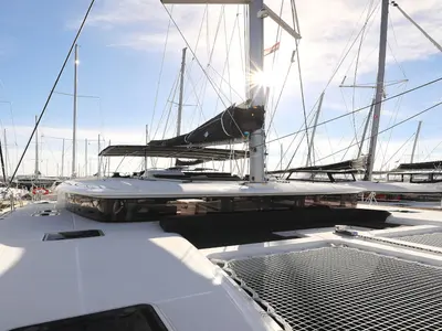 Deck of OLIVER, a Lagoon 450 catamaran at Sukošan, Croatia