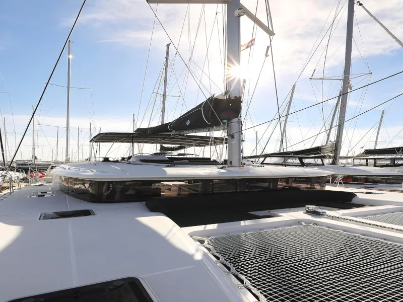 Deck of OLIVER, a Lagoon 450 catamaran at Sukošan, Croatia