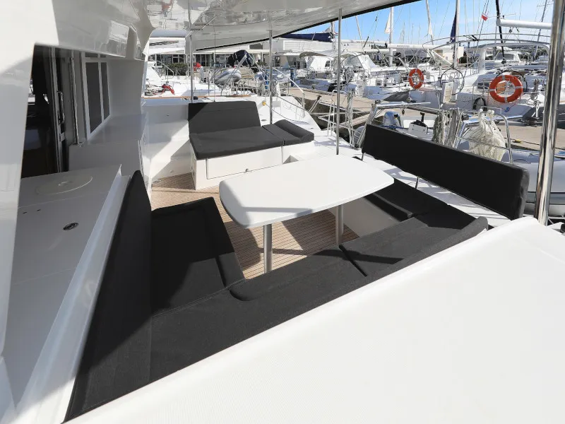 Deck of OLIVER, a Lagoon 450 catamaran at Sukošan, Croatia