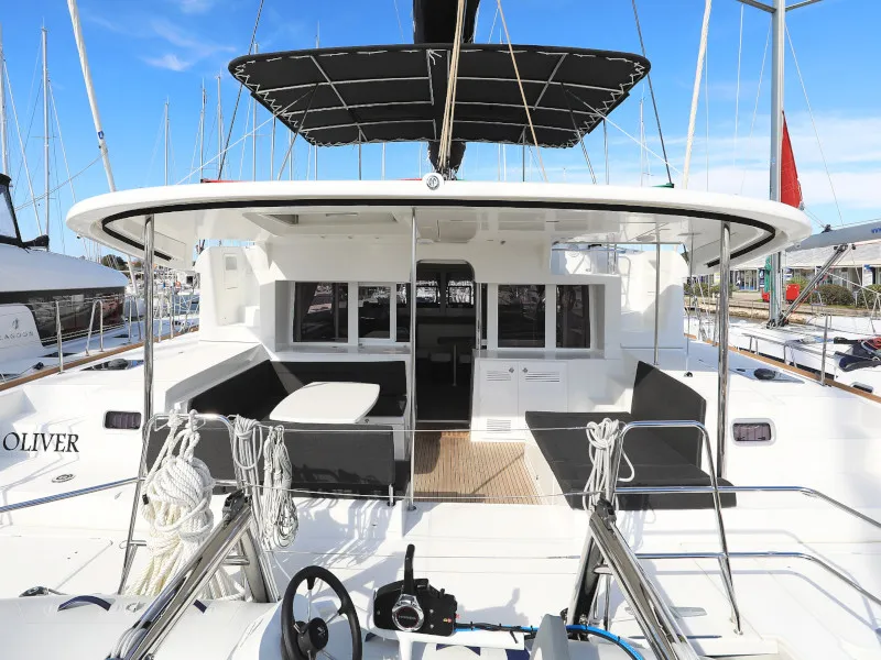 Exterior view of OLIVER, a Lagoon 450 catamaran at Sukošan, Croatia