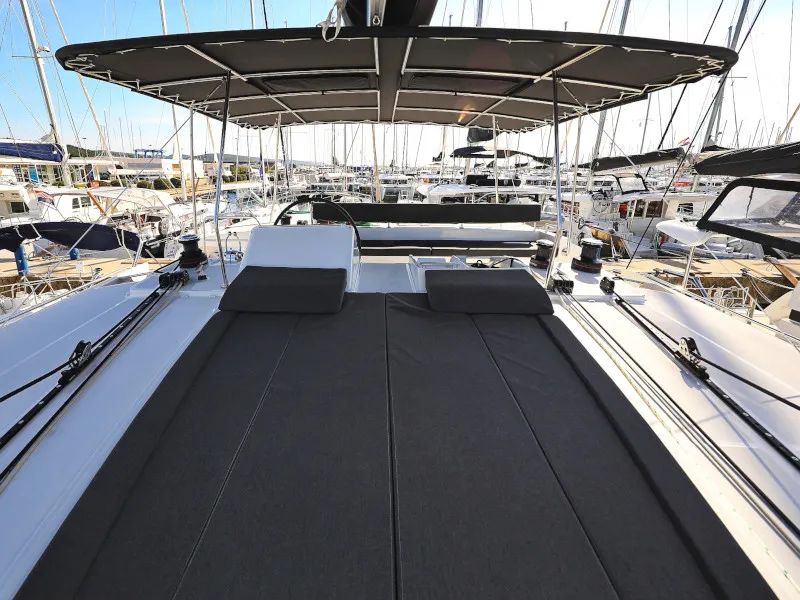 Deck of OLIVER, a Lagoon 450 catamaran at Sukošan, Croatia