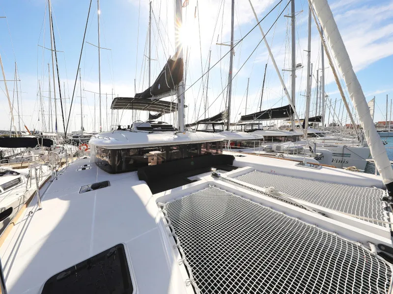 Exterior view of OLIVER, a Lagoon 450 catamaran at Sukošan, Croatia
