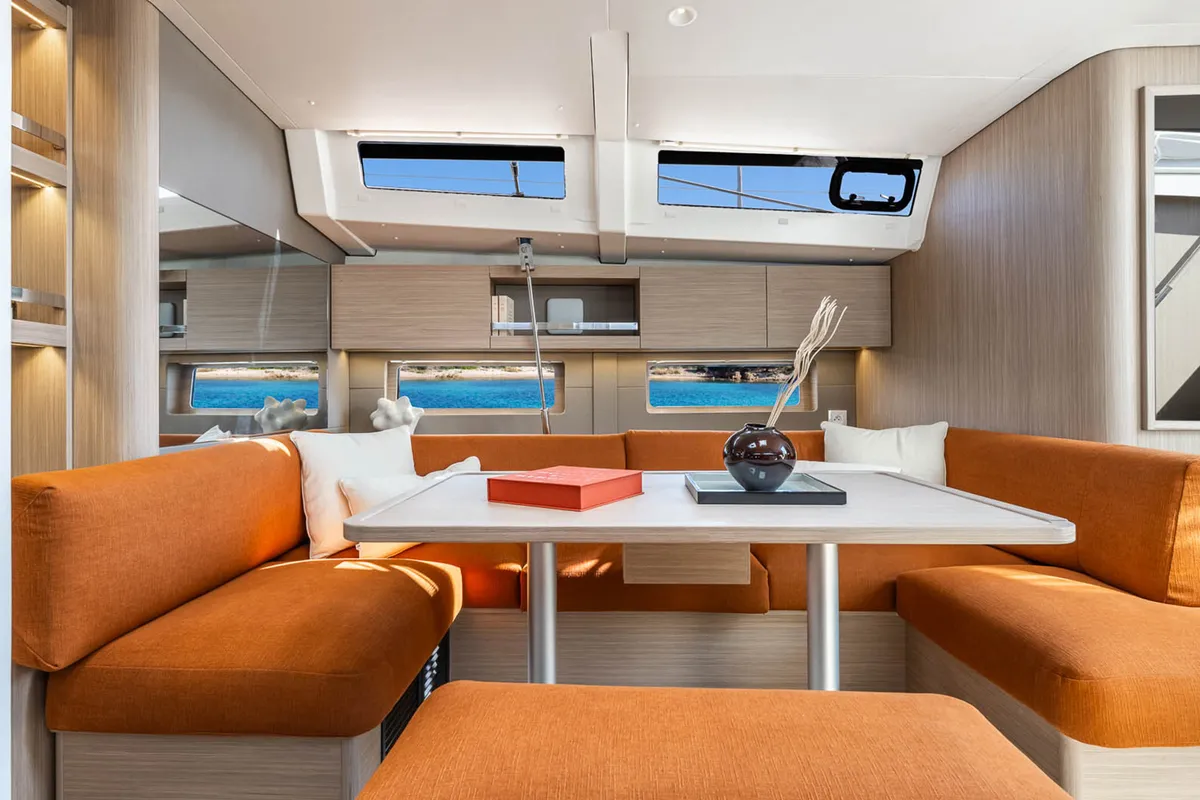 Salon of Sun-Kissed, a Beneteau Oceanis 47 sailboat at Municipal Unit of Rhodes, Greece
