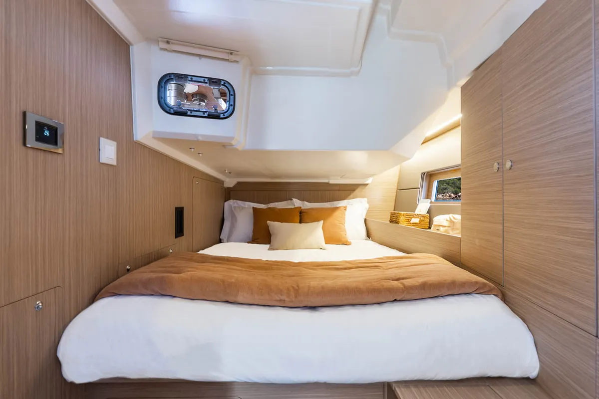 Cabin on Sun-Kissed, a Beneteau Oceanis 47 sailboat at Municipal Unit of Rhodes, Greece