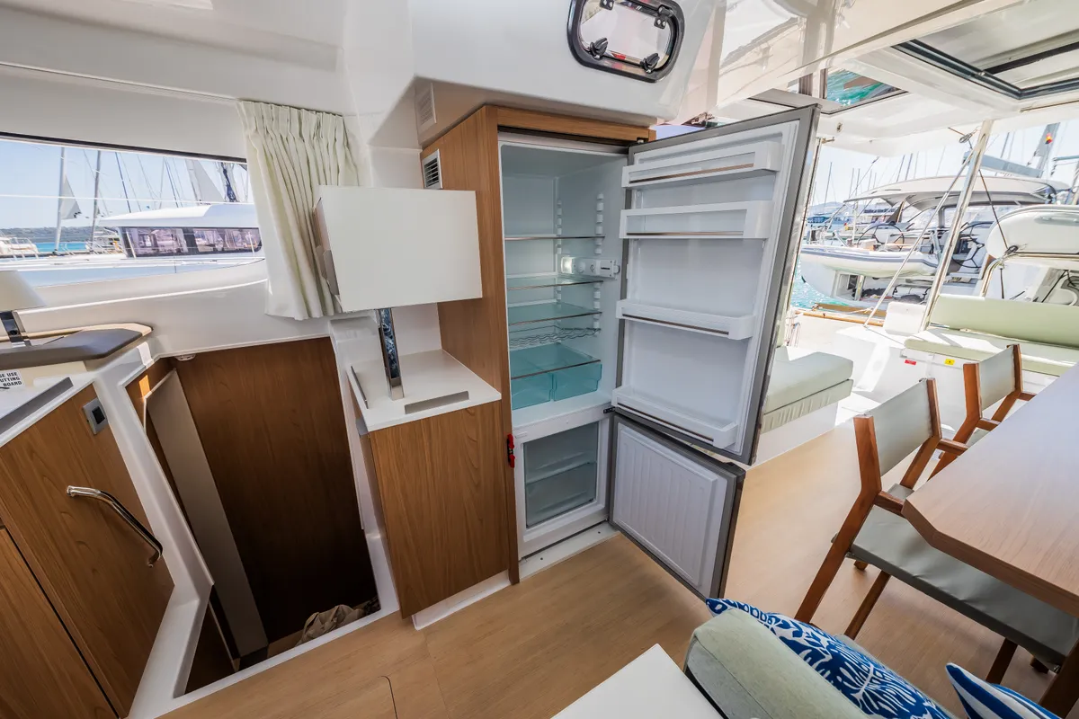 Cabin on Eternity Now, a Bali Catspace catamaran at Seget Donji, Croatia