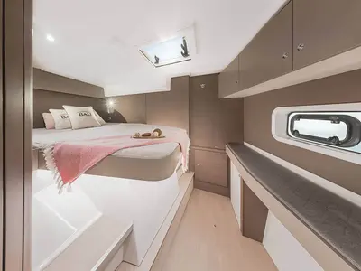 Cabin on Marila, a Bali Catspace catamaran at Olbia, Italy