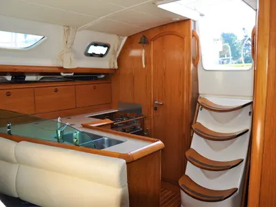 Galley of Bonaca, a Jeanneau Sun Odyssey 37 sailboat at Izola / Isola, Slovenia