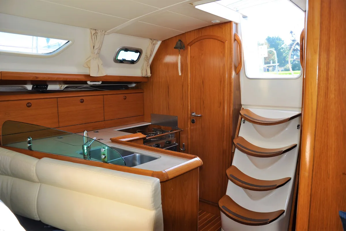Galley of Bonaca, a Jeanneau Sun Odyssey 37 sailboat at Izola / Isola, Slovenia