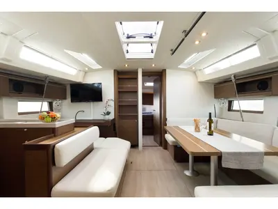 Salon of Polis, a Beneteau Oceanis 51.1 sailboat at Kos, Greece