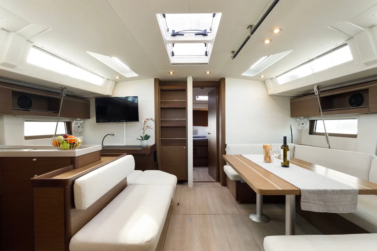 Salon of Polis, a Beneteau Oceanis 51.1 sailboat at Kos, Greece