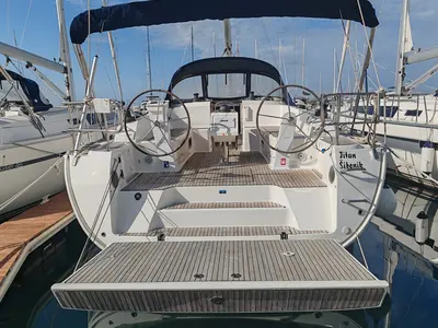 Cockpit of Titan, a Bavaria Cruiser 46 sailboat at Općina Pakoštane, Croatia