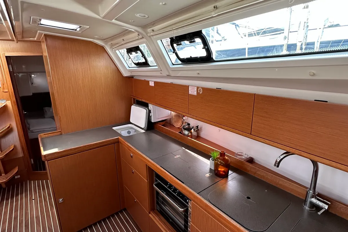 Galley of Titan, a Bavaria Cruiser 46 sailboat at Općina Pakoštane, Croatia