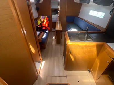 Salon of MINI, a Jeanneau Sun Odyssey 349 sailboat at Općina Sukošan, Croatia